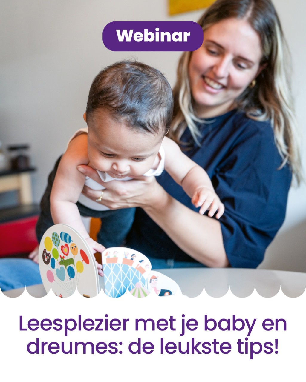 Webinar voor ouders 'Leesplezier met je baby en dreumes: de leukste tips!'